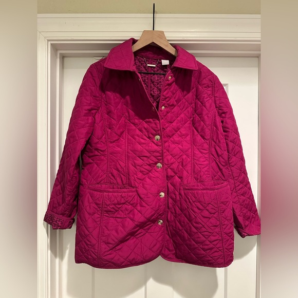 Chicos Modern Quilted Jacket, Fuschia, 2 - Picture 3 of 7